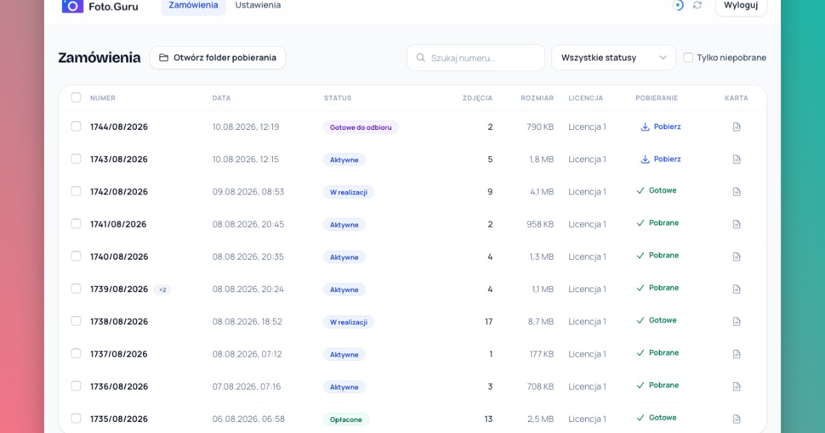 Foto.Guru GUI 3.0 - nová verze programu pro stahování objednávek