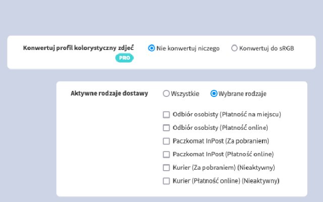 Barevný profil sRGB a další nové funkce