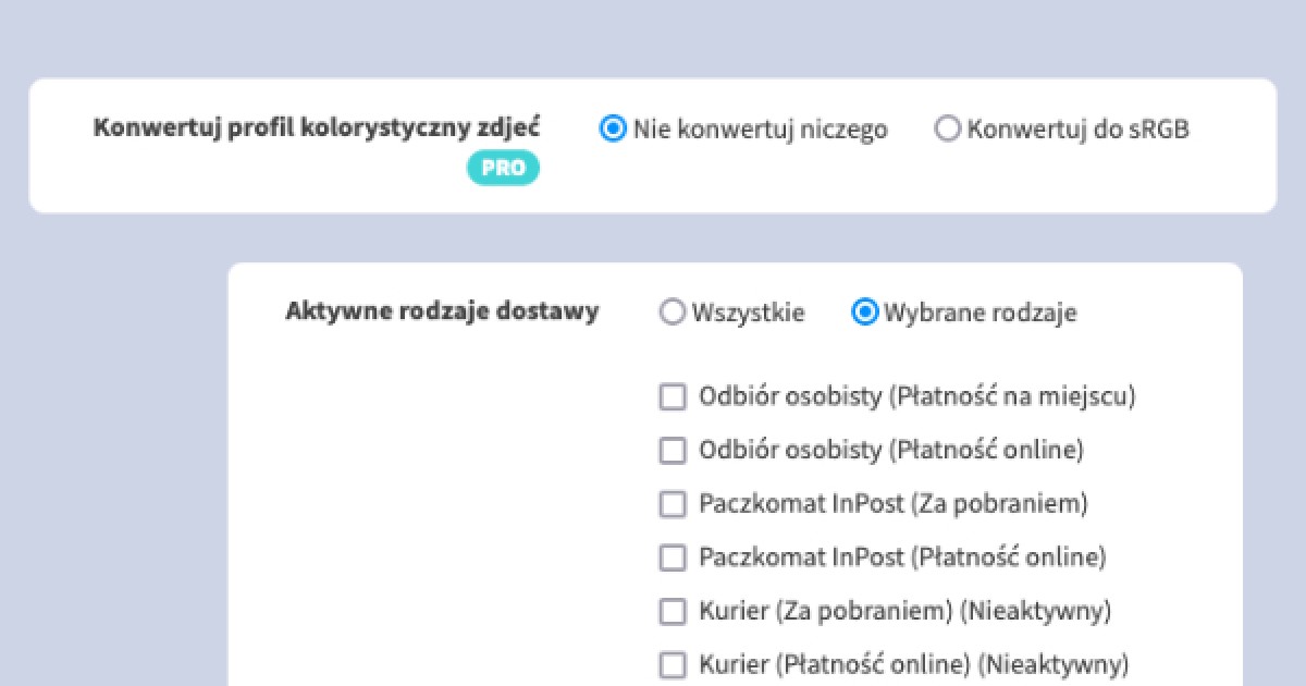 Barevný profil sRGB a další nové funkce